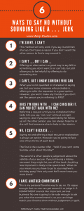 Infographic 6 ways to say no without sounding like a jerk